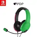 PDP Gaming LVL40 Stereo Headset with Mic for Nintendo Switch - PC, iPad, Mac, Laptop Compatible - Noise Cancelling Microphone, Lightweight, Soft Comfort On Ear Headphones, 3.5 mm Jack - Pink & Green