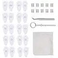 Doryum Eyeglass Repair Kit, 10 Pairs Air Chamber Nose Pads Silicone, 15mm Anti-Slip Eyeglass Nose Pads, Screw-in Eyewear Nose Pads, with Screws Tweezer and Cleaning Cloth for Eyeglass Sunglasses