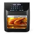 Air Fryer 12 QT 1700W Large Capacity Oilless Hot Air Fryers Oven Healthy Cooker with 10 Presets, Visible Cooking Window, LCD Touch Screen, 6 Dishwasher Safe Accessories Included Recipe