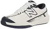 New Balance Men's 696 V5 Hard Court Tennis Shoe, White/Navy, 15 Wide