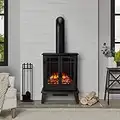 Real Flame Foster Stove Electric Fireplace, Black