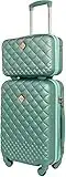 CABIN GO 5590 Set 2 Valigie Trolley Viaggio Rigide ABS, Bagaglio a Mano e da Stiva, Trolley rigido con ruote girevoli 55x40x20 e Bagaglio a Mano rigido 35x27x16 Ryanair Alitalia EasyJet