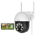 DEKCO 2K Camara Vigilancia WiFi Exterior, 360° PTZ Cámara IP Vigilancia, Visión Nocturna Colorida, Seguimiento Automático, Alarma de Luz y Sonido, Audio Bidireccional, Compatible Alexa (1 Blanco)