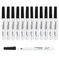 TWOHANDS Dry Erase Markers Ultra Fine Tip,0.7mm,Low Odor,Extra Fine Point,Black,Whiteboard Pens for kids,School,Office,Home,or Planning Whiteboard,12 Count,20536