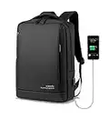 Slim Laptop Backpack Business Travel Durable Laptops Backpack with USB Charging Port College School Computer Bag for Women & Men Fits 15.6 Inch Laptop and Notebook Black