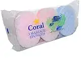 1 PACK OF 3 CORAL BATH MASSAGE SPONGES