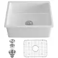 24 inches Drop-in Kitchen Sink, Eridanus Ceramic Top-Mount Kitchen Sink Rectangle, 23-1/2" x 18-1/2" x 10"