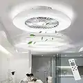 BKZO moderne LED-Deckenleuchte mit Ventilator, Deckenventilator mit Lampe, 24 Lüftungsgeschwindigkeiten, mühelose Lichtdimmung, 3000-5500 K, silberner, 60CM