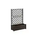 HERSTERA 10014400 Planter with trellis, dark brown, 100 x 43 x 142 cm