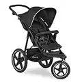 Hauck Kinder Buggy Runner 2, Große Luftreifen 3 Rad, Bis 25 kg, mit Liegefunktion und Netzfenster, UV-Schutz 50+, Höhenverstellbar, Zusammenklappbar, Großer Korb, Schwarz