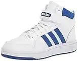 adidas Men's Postmove Mid Basketball Shoe, White/Team Royal Blue/Grey, 9