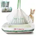 Mavere Cat Litter Box Liners Large, 30 Count Jumbo Drawstring Extra Durable Pet Cat Pan Liners 4 Mils Thickness Kitty Litter Box Bag, 41" x 18"