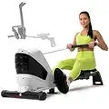 Hop-Sport Rudergerät für Zuhause klappbar HS-060R Cross - Rudermaschine mit LCD-Display & 8-stufigem, leisem Magnetbremssystem - max. Nutzergewicht 120kg (Weiß)