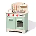 ROBUD Kids & Toddlers Kitchen Playset, Wooden Pretend Play Kitchen Set Toy Gift for Girls & Boys