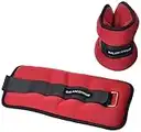 BalanceFrom GoFit Totalmente Ajustable Tobillo muñeca Pesos de Pierna Brazo, 5 Libras Cada (10-LB par), Rojo