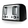 BLACK+DECKER Toaster, 4 Slice, Extra Wide Slots for Bagels and Artisan Breads, Black, TR1478BD