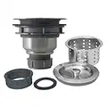 LYNNADO Sink Strainer Kitchen Sink Drain Assembly Kit 3-1/2 Inch with Kitchen Sink Drain Basket,304 Stainless Steel Sink Stopper & Cover Lid，Stainless Steel Brushed