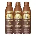 Coppertone Tanning Sunscreen Spray, Water Resistant Spray Sunscreen SPF 15, Broad Spectrum SPF 15 Sunscreen, Bulk Sunscreen Pack, 5.5 Oz Spray, Pack of 3