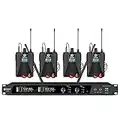 D Debra Audio PRO ER-202 UHF Dual Channel Wireless In-Ear-Monitor-System mit Sender und Empfänger für Bühne, Tonstudio, Musiker, Monitoring (4 Bodypack with Transmitter)