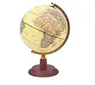 Exerz 20cm Globo Antiguo con Base de Madera - Mapa en Inglés - Globos Terráqueos- Educativa/Geográfica - Mapa Moderno Con Color Antiguo - Diámetro 20cm