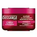 Dessange - Masque Capillaire Couleur & Kératine - Enrichie en Kératine Végétale - Pour Cheveux Colorés - Préserve l'Éclat et la Couleur - 250 ml