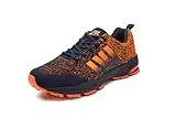 Sandic Herren Laufschuhe Turnschuhe Sportschuhe Sneaker Running Freizeit Straßenlaufschuhe Leichtgewichts Atmungsaktiv Walkingschuhe Outdoor Fitness Jogging (Dunkelblau Orange, Numeric_43)