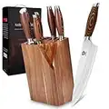 WILDMOK Set di coltello 7pc, Set di coltello tedesco Chef Chef, prezioso manico Pakkawood per Set di coltello da cucina