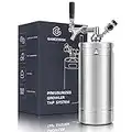 128OZ Mini Keg Growler, Pressurized Home Dispenser System with Self-Closing Design Faucet Keeps Carbonation and Fresh for Homebrew, Craft and Draft Beer