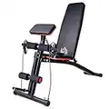 Homcom Banco de Mancuerna Plegable Inclinable Banco de Pesas Musculación Multifuncional para Entrenamiento Completo Máquina de Fitness Gimnasio Hogar