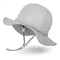 Ami&Li tots Chapeau de Soleil pour Bébé Fille Garçon Nourrisson Enfants Tout-Petit Réglable Large Bord Chapeau Protection Solaire UPF 50 Unisexe - M : Gris Clair