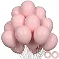 100pcs Pink Balloons, 12 inch Pink Latex Party Balloons Helium Quality for Party Decoration Like Birthday Party, Baby Shower,Wedding, Halloween or Christmas Party (with Pink Ribbon)…