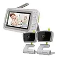 moonybaby Split 30 Babyphone Moniteur vidéo avec 2 caméras, écran partagé 4,3'', sans Fil, Longue portée, Vision Nocturne Grand Angle, Communication bidirectionnelle, berceuses, VOX, écran à Distance