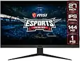 MSI Optix G271 Esports Gaming IPS Monitor - 27 Inch, 16:9 Full HD (1920 x 1080), IPS, 144Hz, FreeSync Premium, DisplayPort, HDMI, Wide Color Gamut, Night Vision, Anti-Flicker, Less Blue Light, Black