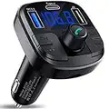 Clydek Bluetooth 5.0 Auto-FM-Transmitter, Autoladegerät mit QC3.0 und Schnellladung Typ C, Autoradio Audio Adapter MP3-Player Unterstützung USB-Laufwerk, TF-Karte, Freisprechen und Sprachnavigation