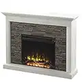 Twin Star Home Wall Mantel Electric Fireplace, Fairfax Oak