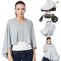 Nursing Cover & Baby Nursing Poncho,Multi Use Breastfeeding Cover for CarSeat Canopy, High Seat Cover, Stroller Cover, Shopping Cart Cover,Nursing Scarf for Boy and Girl by Kefee Kol (Grey)