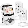 ANMEATE Baby Monitor with 2 Digital Camera, Digital 2.4Ghz Wireless Video Monitor with Temperature Monitor, 960ft Transmission Range, 2-Way Talk, Night Vision, High Capacity Battery