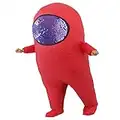 MXoSUM Amon Us Inflatable Costume for Adult Funny Halloween Spacesuit Costume Astronaut Figures for Adult Game Fans(Red)