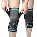 MILAIUN Kniebandage 2er set, Kniestütze Sport für Männer Damen, Rutschfeste Atmungsaktiv Unisex Knieorthese, Für Outdoor Sportarten Oder Kraftübungen (XL)