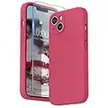 SURPHY Silicona Funda Compatible con iPhone 13 con Protector Pantalla, Carcasa Antigolpes (Protección para Cámaras), Case Compatible con iPhone 13 6.1 Pulgadas (Hibisco)