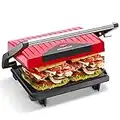 Aigostar Warme - Griglia Elettrica, Piastra per Panini e Sandwich Maker, Piastre Antiaderenti, Piastra Tostapane Distribuzione Uniforme Del Calore, Manico Antiscottatura, Stoccaggio Verticale, 750W