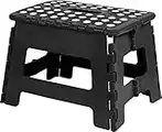 Utopia Home Tabouret Pliable pour Enfants - Tabouret Pliable léger en Plastique pour la Cuisine, la Salle de Bain et Le Salon – 28 cm de Large et 20 cm de Haut (Paquet de 1, Noir)