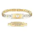 7 1/2 in Gold Lady Medical Alert id Bracelets-Stainless steel Medical bracelets for women with Free engraving