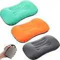 Yulejo 3 Pcs Inflatable Camping Travel Pillow Ultralight Inflating Pillows Lightweight Portable Backpacking Pillow for Neck Lumbar Support Camp Hiking Sleeping, 3 Colors