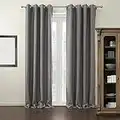 IYUEGO Modern Grey Curtain Solid Grommet Top Blackout Curtain Draperies with Multi Size Customs 72" W x 102" L (Set of 1 Panel)