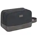 WANDF Neceser de Viaje para Hombre Bolsa de Aseo Colgante Organizador de Aseo de Lona Bolsa de Afeitado Resistente al Agua Neceser de Aseo(Negro)