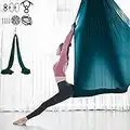 VEVOR Blue Aerial Silk, 11yd 9.2ft Aerial Yoga Swing Set Yoga Hammock Kit - Antigravity Ceiling Hanging Yoga Sling - Carabiners, Daisy Chain, Inversion Swing for Home Outdoor Aerial Dance, Green