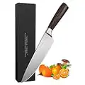 Japanese Chef's Knife Kitchen Chef Knife 8 inch, High Carbon Stainless Steel with Long Lasting Razor Sharp Edge and Comfortable Pakkawood Handle,Cutting Knife for Cutting, Chopping, Dicing and Slicing