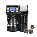 Hamilton Beach 49902C FlexBrew Trio 3-Way Single Serve Coffee Maker & Full 12c Pot, Compatible with K-Cup Pods or Grounds, Combo, Black - Next Gen