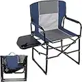 REDCAMP Heavy Duty Camping Directors Chair, Portable Folding Chairs with Side Table, Camp Chair for Outdoor Picnic Lawn, Support to 300 lbs